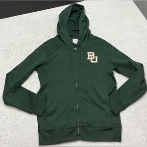 NWT- Baylor University college full zip green sweatshirt with hood size medium